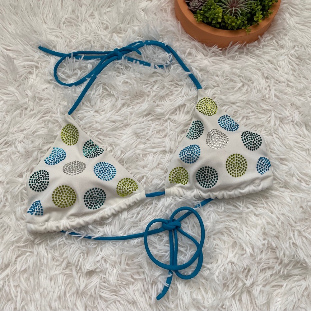 Victoria’s Secret White Jewel Triangle Bikini Top